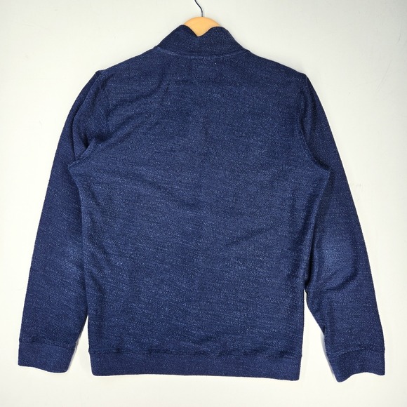 Marine Layer Mens Sweater Medium M Pullover 1/4 Blue Button Casual Mock Neck - Picture 5 of 7